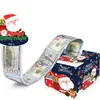 Cofrinho de Natal Azul Decoração de Boneco de Neve Caixa de Presente com Compartimento Secreto para Dinheiro Presente Criativo de Feriado