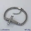 Pulsera de Acero Inoxidable con Patrón de Cruz de Hip-Hop para Hombre de Moda Transfronteriza, Cadena Cubana de Moda de Nicho con Personalidad, Accesorio de Mano