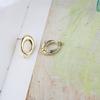 Accesorios de joyería hechos a mano DIY, pendientes de botón de plata 925 con forma geométrica irregular simple de aleación con material de gotas para los oídos