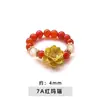 Jingdong Joias Anel de Cristal Natural Estilo Nicho High-End Anel Elástico de Bola Redonda para Mulheres Anel Pequeno da Moda