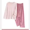Pijama de verano para niños, conjunto de ropa para el hogar para jóvenes, ropa de manga larga y pantalón largo para niños mayores y estudiantes mujeres, ropa de aire acondicionado para niños