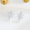 Brincos de prata esterlina S925 personalizados, simples, com diamante único, em formato de estrela, joias elegantes de nicho, estilo coreano, brincos minimalistas de luz estelar para mulheres