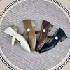 Zapatos Mary Jane Retro Marrón Claro Nuevos Primavera/Otoño 2026 Punta Cuadrada Corte Bajo Hebilla de Perla Piel Suave Suela Suave Zapatos Planos Cómodos