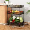 Prateleira de Armazenamento de Cozinha Multi-nível de Chão Doméstica Inclinada na Parede Multifuncional para Temperos Vegetais Lanches
