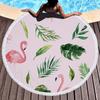 Toalha de praia redonda moda flamingo absorvente macio tassel microfibra impressão digital toalha de banho toalha atacado