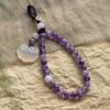 Pingente Autêntico de Ametista Natural Fada Zixia Corrente de Cordão para Celular Estilo Pulseira Ornamentação Artística Artesanal Feminina