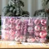 Bolas de Natal Bolas Plásticas Acessórios de Decoração para Árvore de Natal Caixas com Grade de Nove Quadrados 6 Bolas Pintadas Conjunto de Bolas de Formato Especial