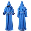 Traje de monge medieval mago sacerdote cos fantasia Halloween morte roupão cosplay cosplay fantasia