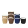 Taza Desechable para Llevar Taza para Bebida Caliente Té de Leche Taza de Papel Aislada Doble Capa Buena Calidad Taza de Café Taza de Papel Corrugado 4 oz