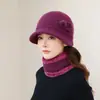 Sombrero de madre para mujeres de mediana edad y mayores, sombrero de lana de invierno para personas mayores, abuela, señora mayor, sombrero tejido de piel de conejo grueso y cálido