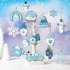 Nueva decoración invernal de Navidad manualidades de madera colgante diseño de fiesta copo de nieve enano muñeco de nieve camión adornos