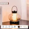Luminária de Mesa Palácio Vintage para Decoração de Estudo e Quarto, Luminária de Cabeceira com Interruptor de Toque, Recarregável, Luz Noturna Ambiente Portátil