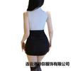 Eliminar Lencería Sexy Caliente Hueco Tentación Sexo Uniforme Femenino Ajustado Secretaria Falda Envolvente de Cadera Uniforme Tentación