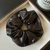 Estilo Fresco Otoño e Invierno para Mujer Coreana Banda Elástica para el Cabello Scrunchie de Cuero PU de Alta Gama con Diseño tipo Falda Cuerda para el Cabello