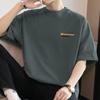 Camiseta masculina de algodão pesado 260g, manga curta, estampa de letras da moda, gola redonda, roupas de verão, algodão, meia manga