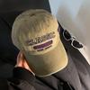 Gorra de béisbol retro americana lavada Denim gris para mujer Circunferencia de cabeza grande que hace que la cara parezca pequeña sombrero para hombre más gorra de visera ancha