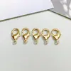 Engranaje Circular Espaciador de Zirconia Chapado en Oro de 14K Cierre de Langosta DIY Accesorios para Joyería Hecha a Mano Accesorios de Acabado para Collares y Pulseras