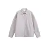 Ouswe Camisa com Gola e Zíper Estilo Campus Americano Marca Tendência Top Casual Unissex Camisa Listrada de Manga Longa Rc97