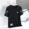 Camiseta de seda helada de verano para hombre, cuello redondo, secado rápido, manga corta, fina, transpirable, talla grande, corte holgado, deportiva y moderna