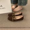 Sapatos Rasos Elegantes Estilo Francês para Noite com Tiras Cruzadas de Renda, Bico Quadrado Baixo, Sapatilhas Versáteis de Camurça para o Dia a Dia para Mulheres