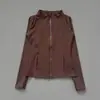 Terno Esportivo para Corrida, Ciclismo, Yoga com Gola Alta, Zíper, Jaqueta Esportiva, Roupa Externa, Manga Longa, Ajuste Slim, Top Fitness Ajuste Slim, Traje com Proteção Solar