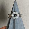 Anillo retro con forma de flor de perla estilo coreano para dedo índice, para mujer, ligero, de lujo, con apertura ajustable, 2023, nuevo