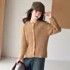 Cardigã de estilo casual para meninas, novo modelo outono 2026, malha solta de alta qualidade, cardigã estiloso em tricô trançado