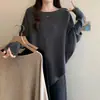 Suéter de Punto Redondo Nuevo 2026 con Mangas Murciélago, Ajuste Holgado de Moda, Estilo Casual, Adelgazante, Suéter de Punto Asimétrico para Mujer