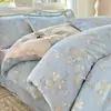 Juego de Cama de Cuatro Piezas 100% Algodón Estilo Nuevo 2026 Algodón Puro Sábana Simple y Fresca Funda de Edredón Juego de Cama de Tres Piezas