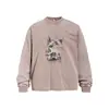 Camiseta de manga larga con estampado de cabeza de perro Doberman, algodón puro, camiseta vintage desgastada de cuello redondo para hombre, primavera y otoño, moda callejera INS con estampado de animales
