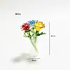 Buquê de Rosa Esmaltada Zibo Mini Arranjo de Flores Artificiais de Vidro Decoração de Mesa Artesanato Presente de Dia dos Namorados