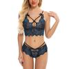 Europa y Estados Unidos Amazon/ebay comercio exterior ropa interior sexy encaje contraste de color costura tentación sexy conjunto de dos piezas de moda