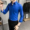 Dropshipping Camisa de Manga Larga para Hombre Color Sólido Primavera 2025 Tallas M-4XL Camisa de Negocios para Jovenes Hombres