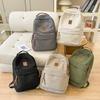 Mochila de Veludo Cotelê Feminina Simples de Grande Capacidade Bolsa de Estudante do Ensino Fundamental Mochila Retrô de Ensino Médio Americano Bolsa para Computador