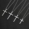 Joyería transfronteriza, collar de cruz brillante personalizado de estilo coreano, colgante de acero inoxidable de temperamento simple para hombres y mujeres, se puede escribir con letras
