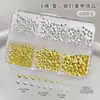 Cruz 6 Grades Dourado Prata Coração Rebite Decorações de Unhas Flocos Metálicos Tamanhos Mistos Acessórios Decorativos de Unha Usáveis
