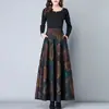 Falda de Cuadros Otoño e Invierno para Mujer, Estilo Retro Nuevo, Talla Grande, Falda de Línea A de Longitud Media, Falda de Dobladillo Ancho, Cintura Alta, Falda Larga de Efecto Adelgazante, de Moda