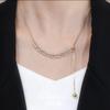 Collar de Trigo de Zirconia Súper Flash Explosivo de TikTok Ajustable Exquisito Versátil Diseño Nicho Cadena Clavícula Hoja Cadena de Collar