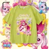 Roupa Infantil Feminina Verão 2026 Nova Top Manga Curta Algodão Puro Fofo Roupa de Verão para Crianças Manga Meia Manga Fina Tendência
