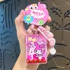 Llavero creativo de acrílico con arena líquida Sanrio Happy Park, colgante para bolso, decoración, pequeño regalo