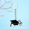 Llavero de acero inoxidable con forma de sombrero de graduado, regalo de graduación para vacaciones, colgante para llave de coche, directo de fábrica