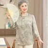 Elegante Camisa de Abuela para Mujeres de Mediana Edad y Mayores, Top de Manga Media para Mamá, Blusa Elegante, Ropa de Verano para Mujeres Mayores