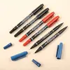Caneta Gancho Fino Preto Ponta Dupla Atacado À Prova D'água Que Não Desbota Traço de Pintura Marcador de Arte para Estudantes e Crianças Papelaria