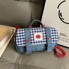 Bolso de Mezclilla a Cuadros Transfronterizo para Mujer 2026 Nuevo Bolso Versátil de Hombro Cruzado Bolso de Mano Casual a Cuadros Bolso Tipo Almohada