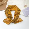 100% Algodón Diseño Coreano Cuadros Azules Cuadrado Pequeño Bufanda para Mujer Primavera Verano Versátil Combinación Camisa Decoración Bufanda Pequeña para Cuello Bufanda de Seda
