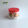Frasco de Plástico Transparente Sellado Cuadrado de 650ml con Tapa de Cristal Frasco para Alimentos Frasco para Snacks Frasco para Galletas Cubo de Plástico