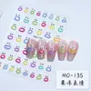 Nuevo Divertido Pegatina para Uñas con Relieve Expresión Explosiva Boca Grande Ojos Extraños Caricatura Linda Pegatina de Uñas Gelatina Decoración