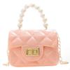 Bolsa de gelatina infantil bolsa infantil bolsa da moda primavera e verão nova moda bolsa de ombro com corrente de pérola fofa