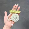 Colgante de Tela Camelia Estilo Suave Estilo Coreano con Puntos Pequeños, Lazo y Cadena de Perlas Llavero Accesorio para Bolso