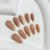 Uñas Almendradas Personalizadas, Parches para Uñas Ojo de Gato Aurora, Parches para Uñas Portátiles, Manicura Hecha a Mano Codificada de Alta Gama de 10 Piezas